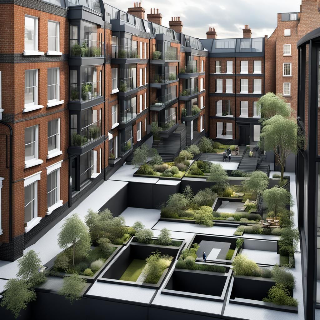 Victorian London Cityscape from Luxurious Apartment