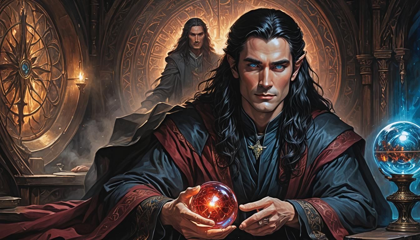 Ethereal Elf Portrait with Glowing Orb