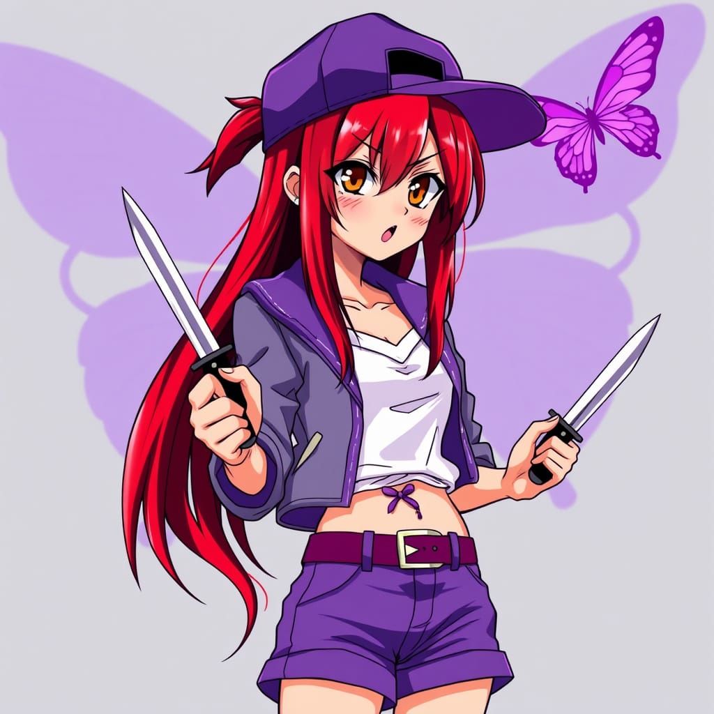 Anime Villainess Controlled by a Majestic Butterfly in a Vib...