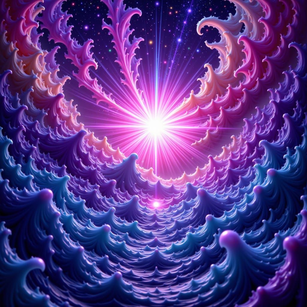 Vibrant Star Cluster in Fractal Digital Art