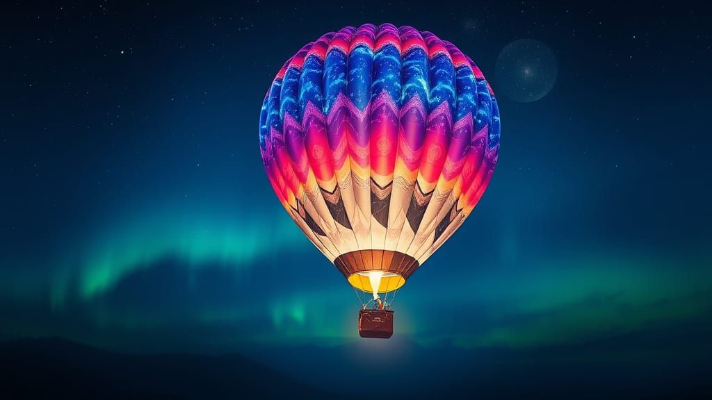 Majestic Holographic Hot Air Balloon Illuminates the Cosmic ...