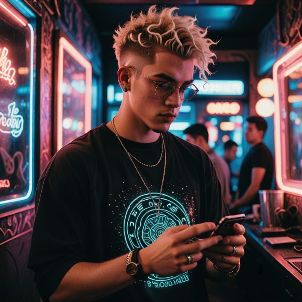 Grunge Guy Finds Happiness in Discotheque Delights