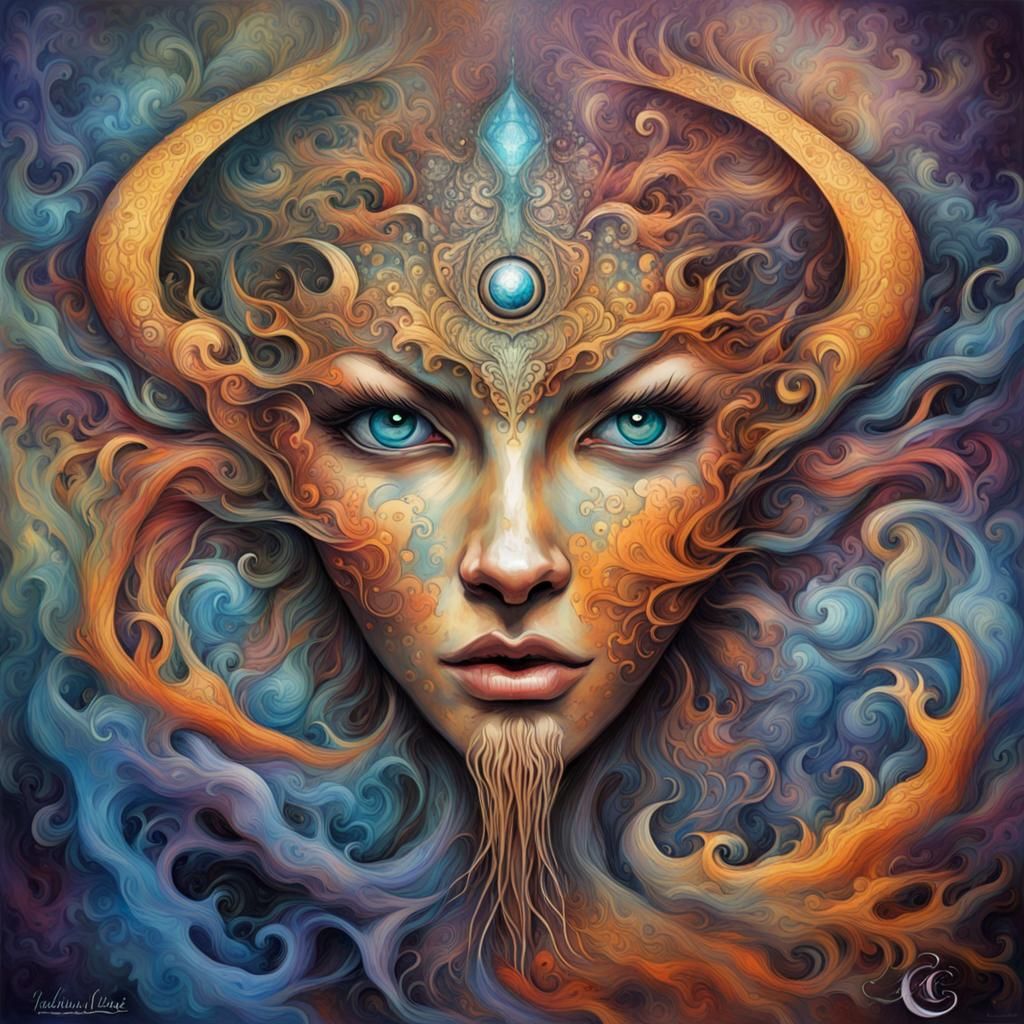 Ethereal Creature Emerges in Graffiti Art Style