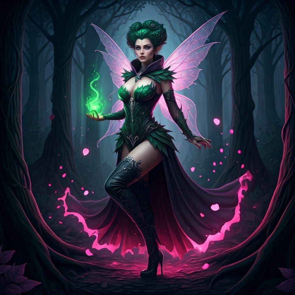 Enchanted Twilight Enchantress in Rich Fantasy Attire