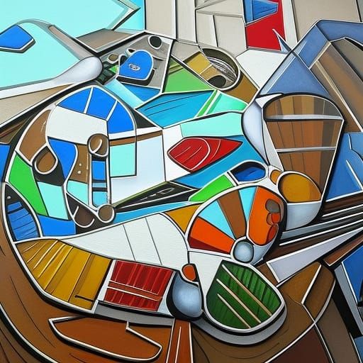 Abstract Wine Glasses in Triadic Colors