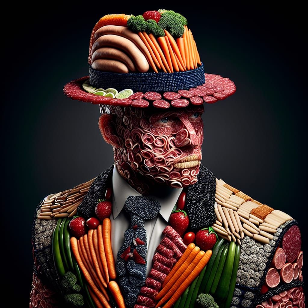 Deli Meat Zoot Suit: Hyperrealistic HDR Photography