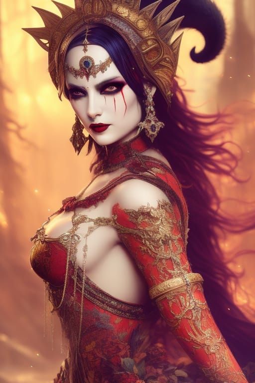 Ethereal Hungarian Vampire Lady in Dark Fantasy Style