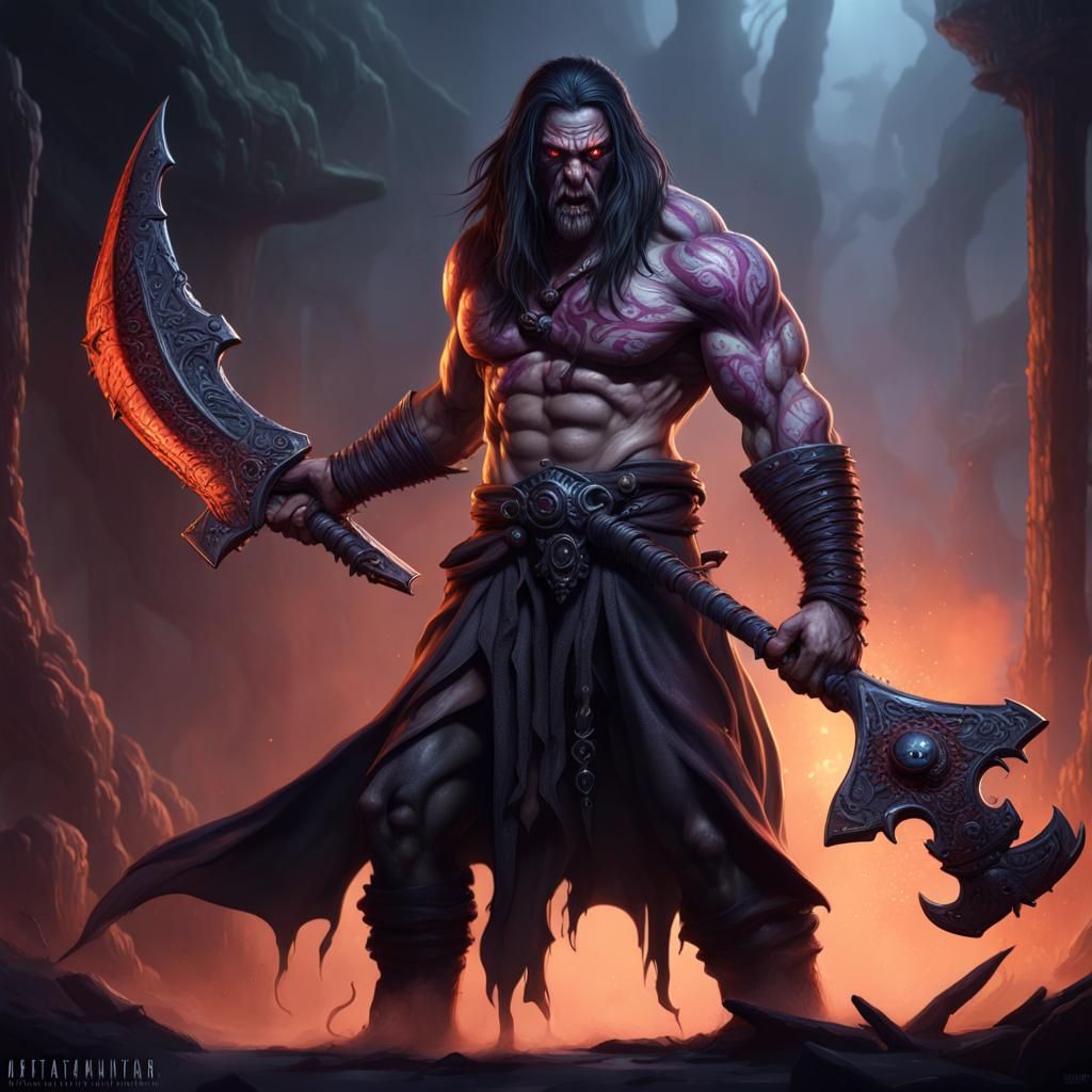 Grimdark Mutant Barbarian with Chainsaw Sword