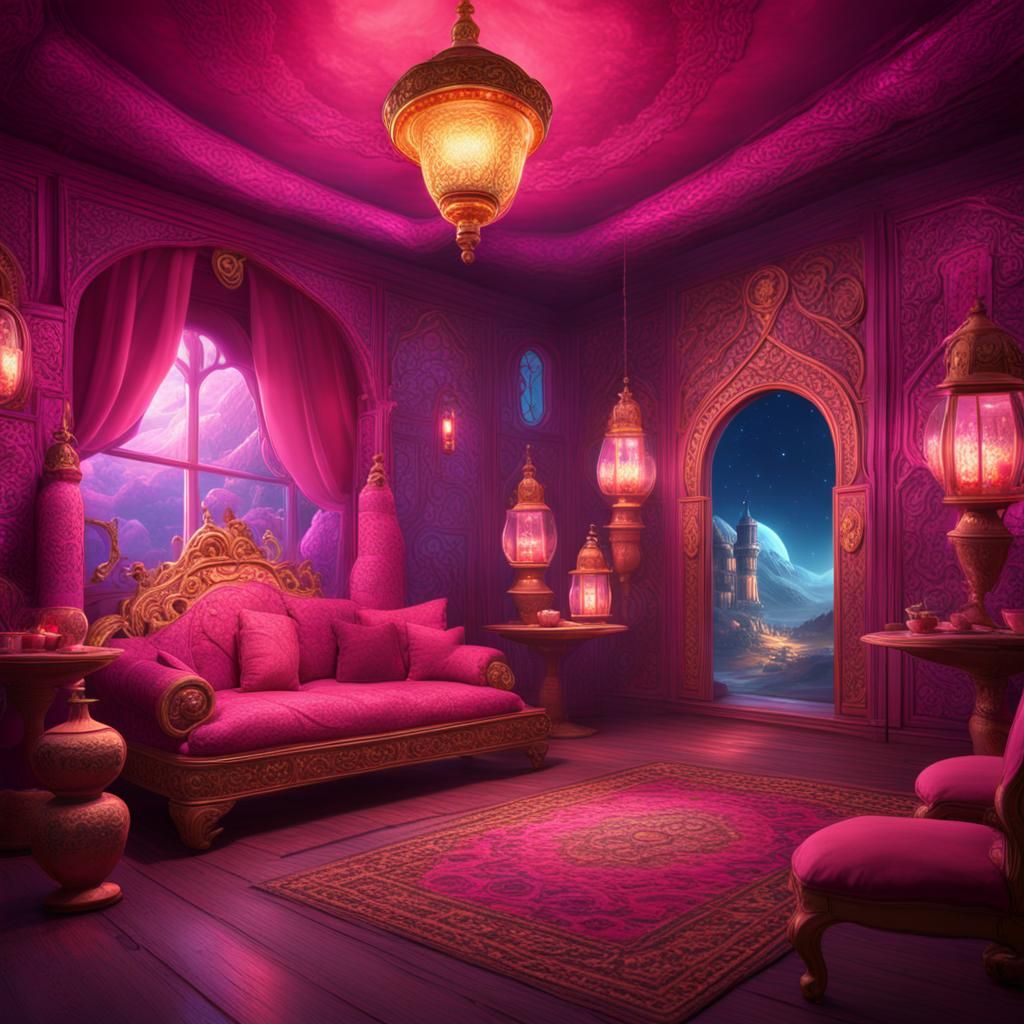 Barbara Eden in Bottle Lamp: Matte Painting