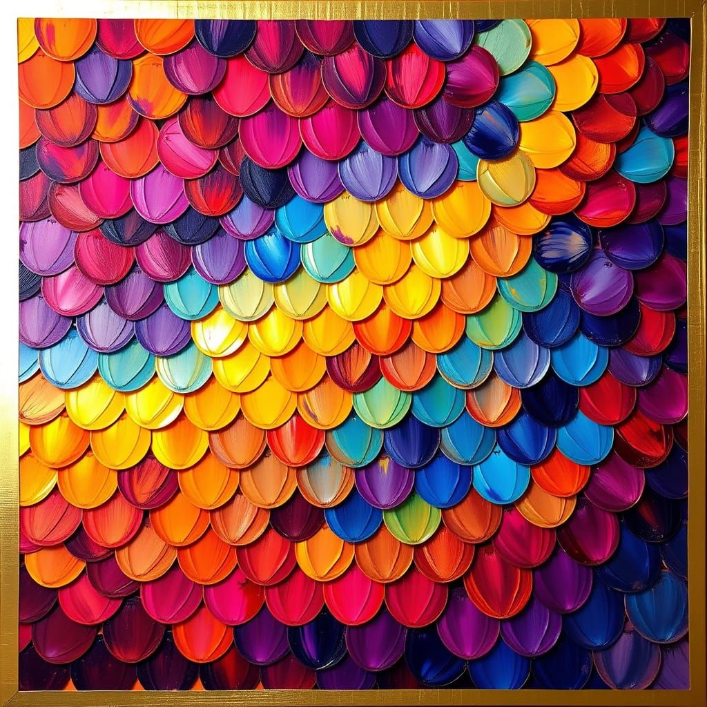 Impasto Kaleidoscope in Vibrant Colors and Luxurious Accents