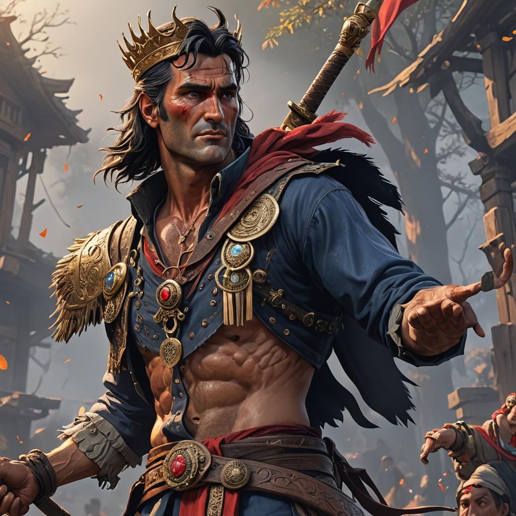 Ash Williams as Gypsy King: 3D Anime Art