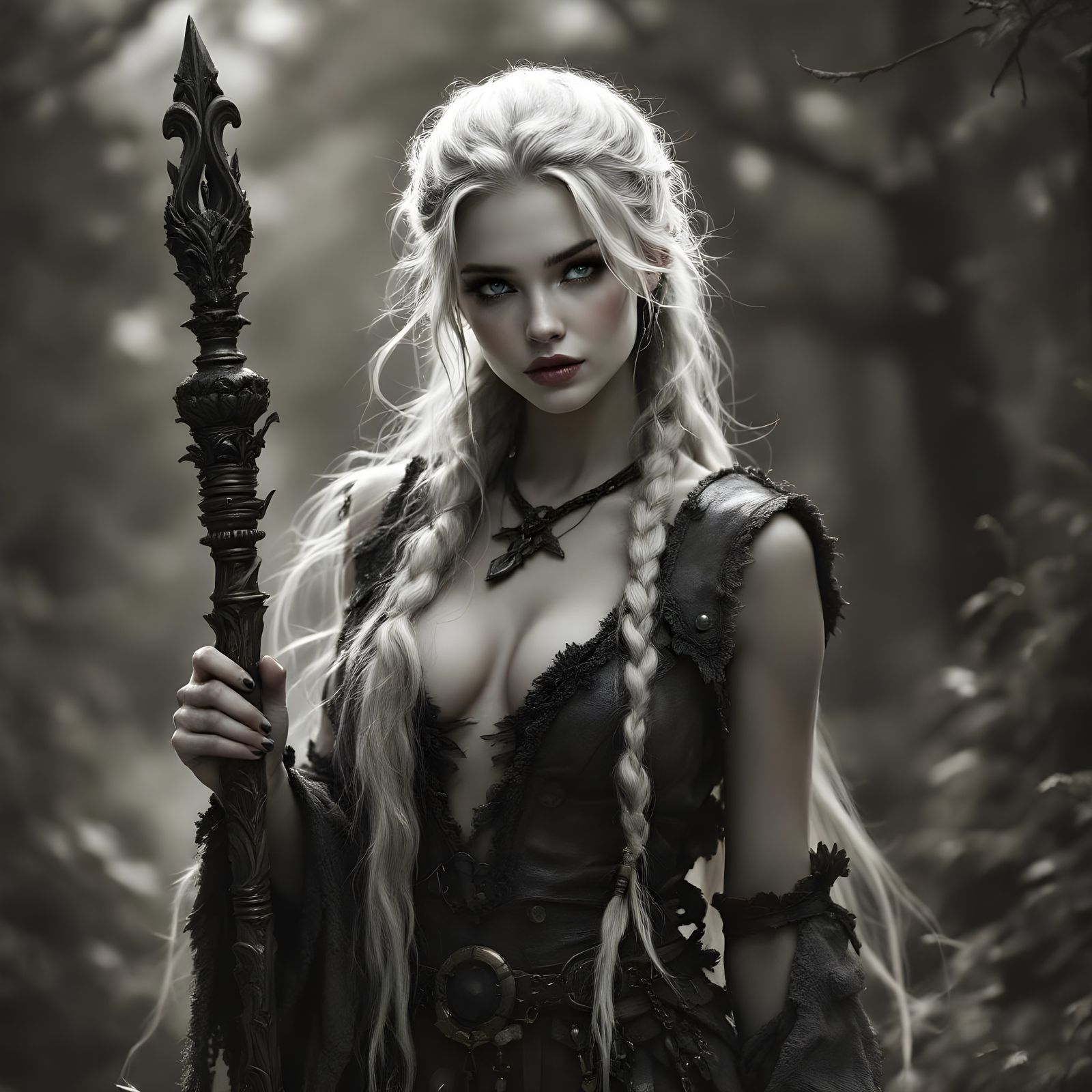 Norse Goddess in Ethereal Fantasy Scene