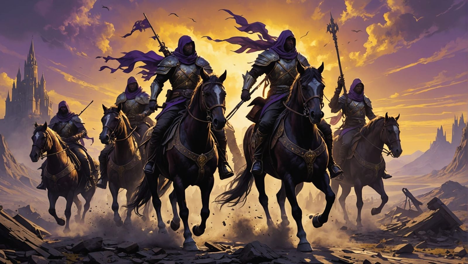 Apocalyptic Horsemen in Dark Fantasy Style