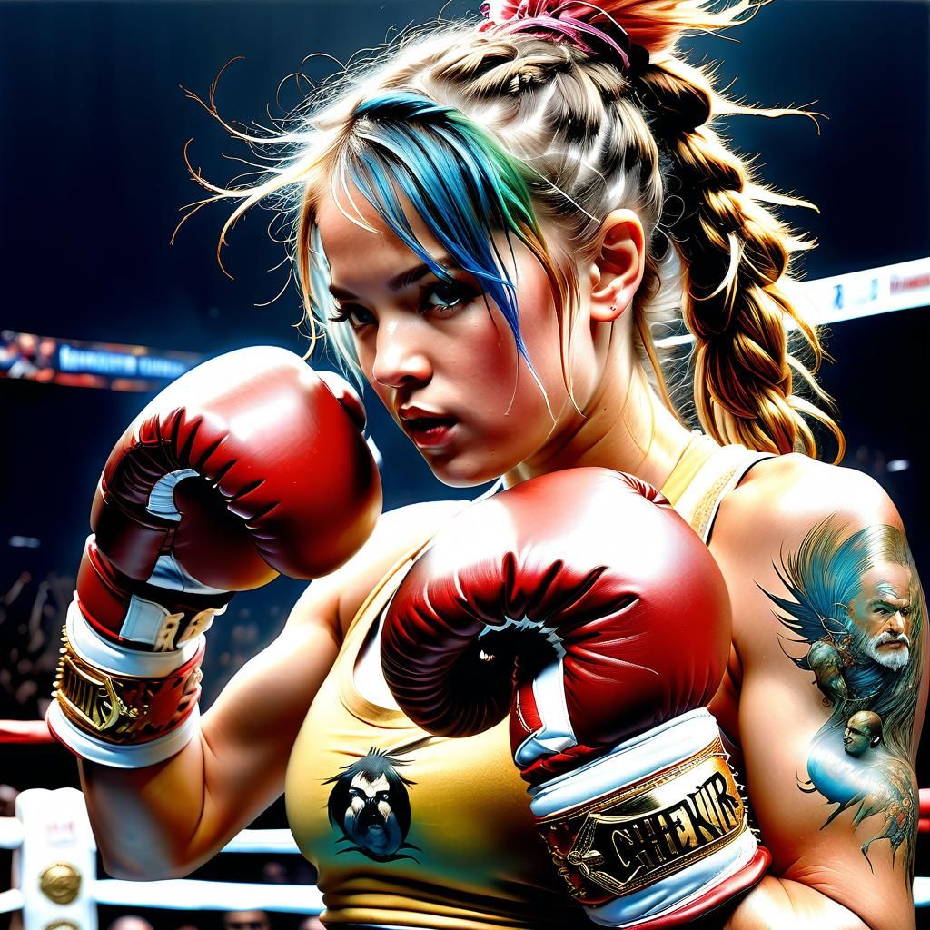 Boxing woman