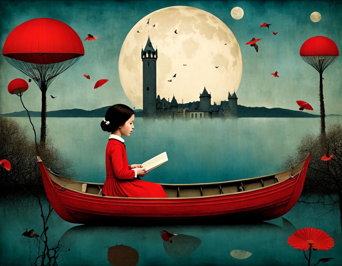 A Surreal Portrait of a Young Girl in a Dreamlike State, in ...