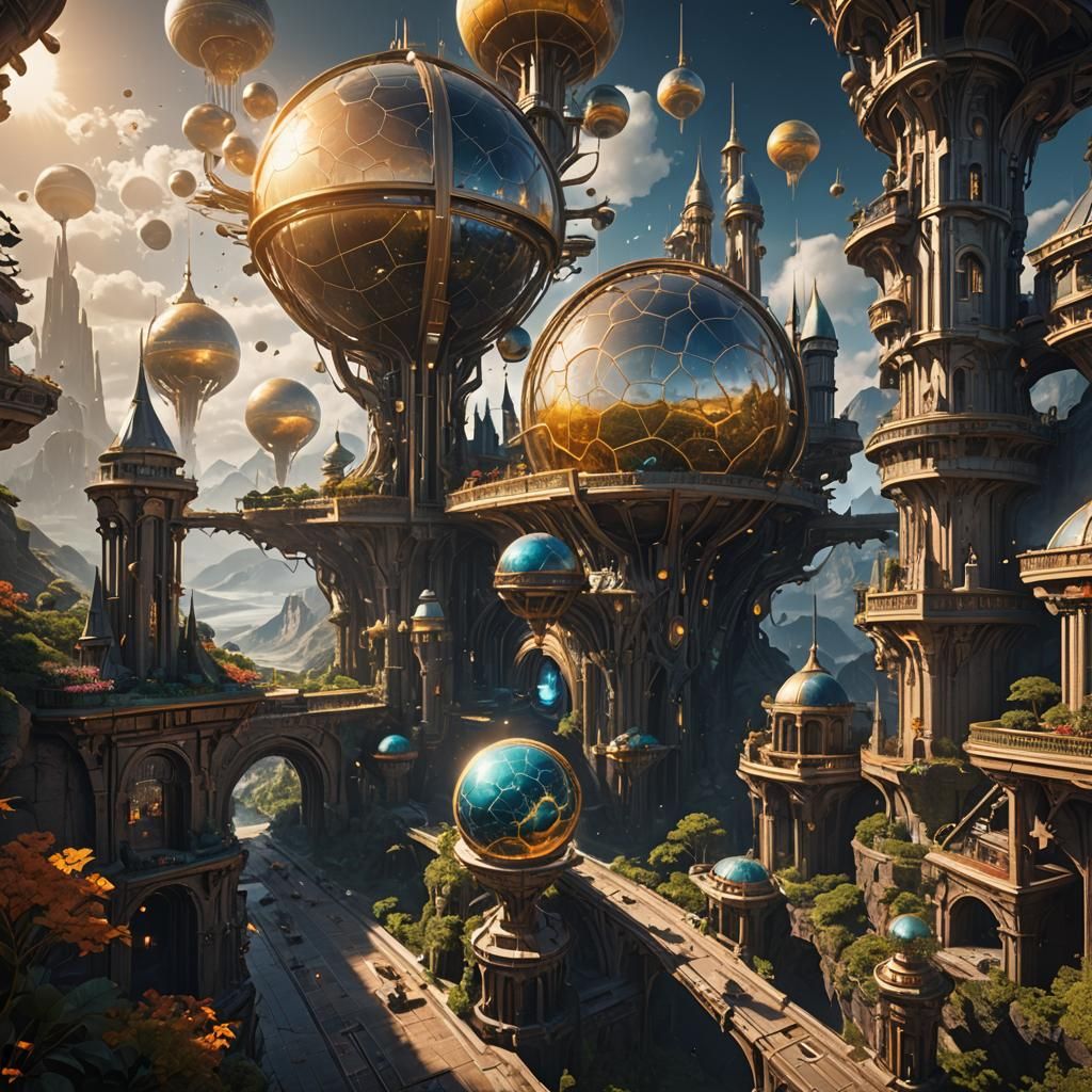 Fantastical Landscape in Detailed Digital Painting Style