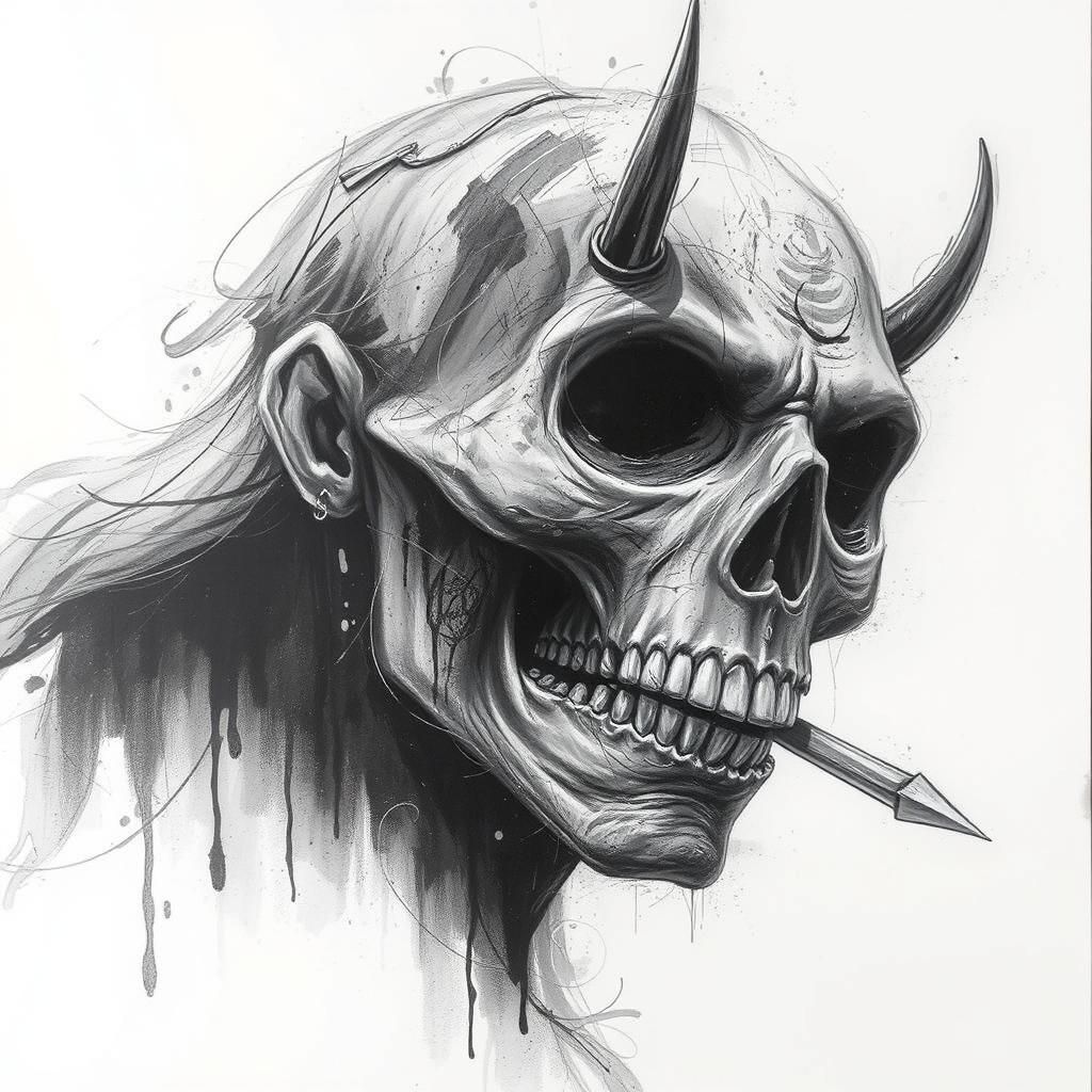 Gothic Portrait of Muscular Man with Black Makeup