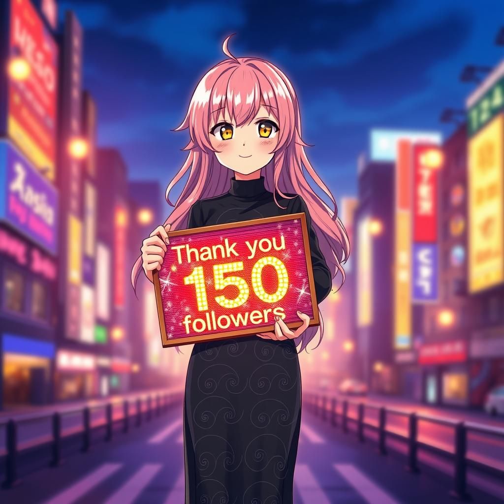 Anime Girl Thank You Art in Studio Trigger Style