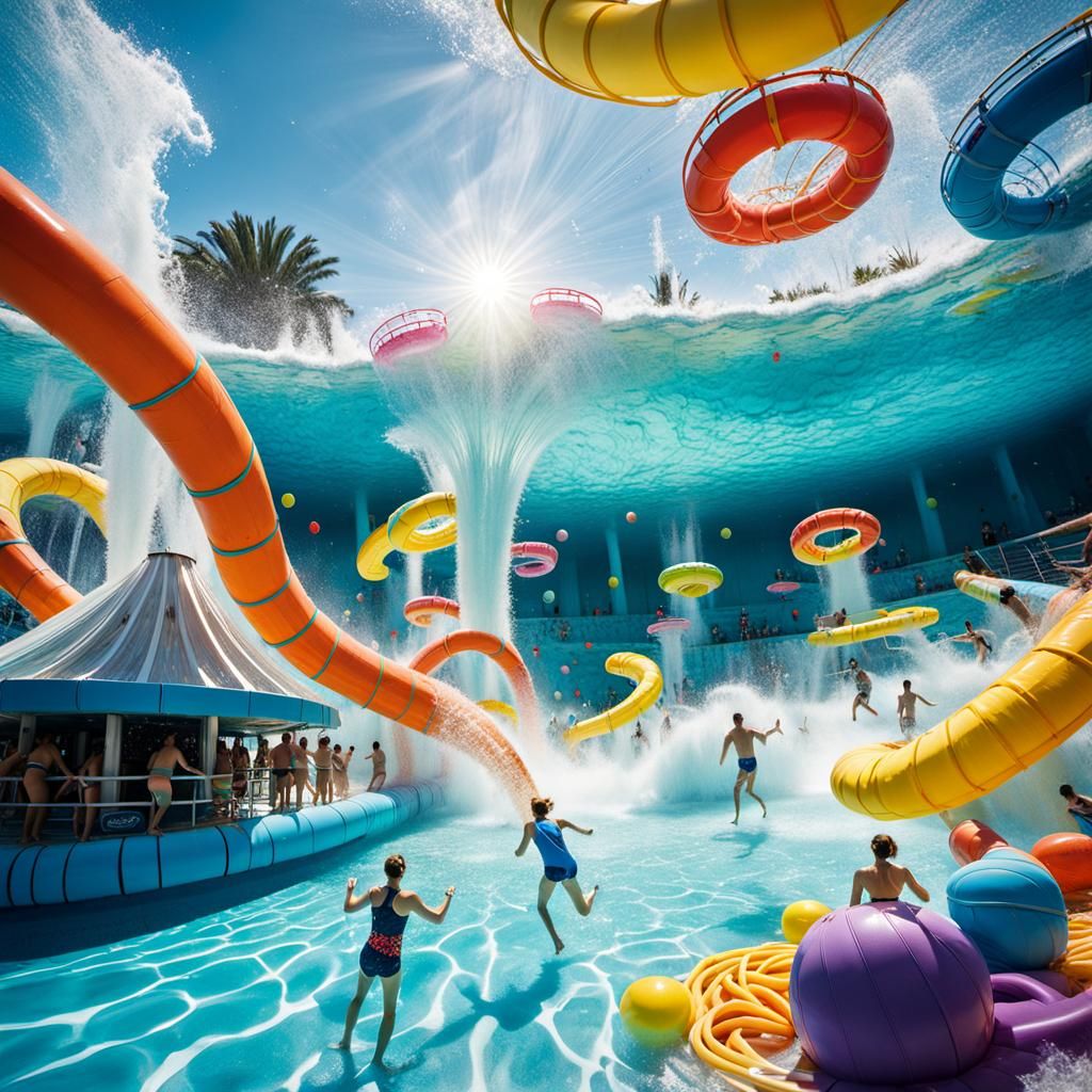 Water Elemental Protects Swimmers in Dreamcore Waterpark