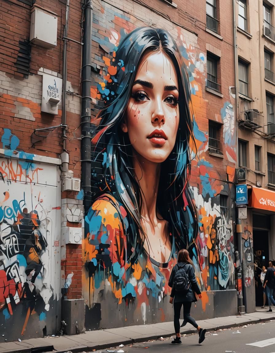 Street Art Mural of a Girl, Concept Art