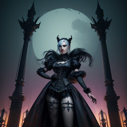 Harley Quinn in Gothic Fantasy Realm