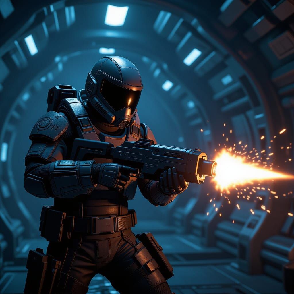 Isaac Clarke in Haunted Spaceship: 3D Game Art