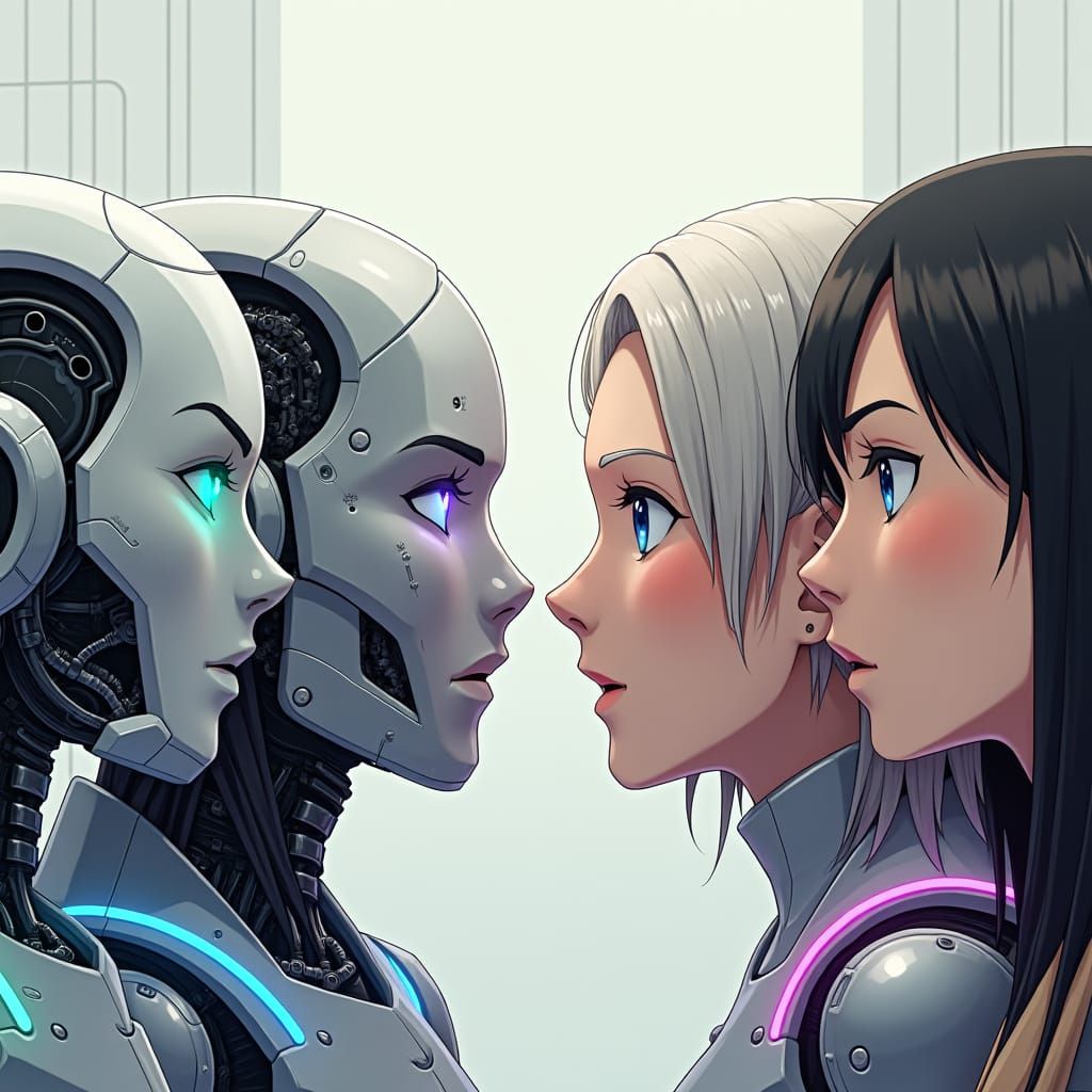 Human and Robot Faces in Futuristic Comparison