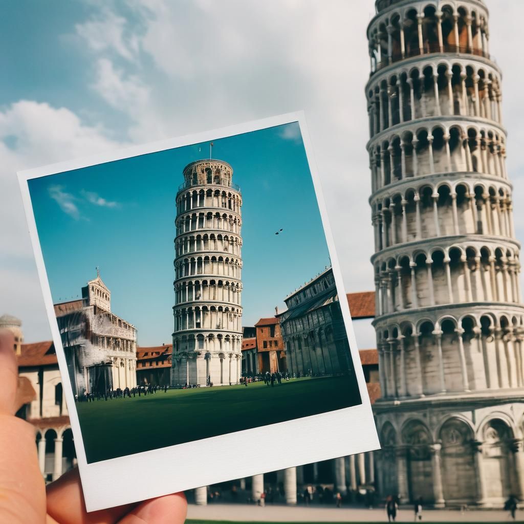 Leaning Tower of Pisa Polaroid Picture