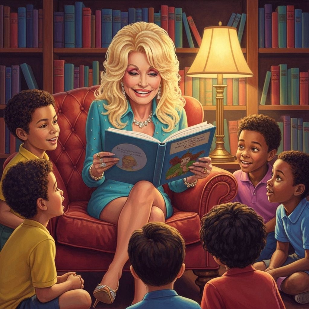 Dolly Parton Reads to Children in Cozy Storybook Art