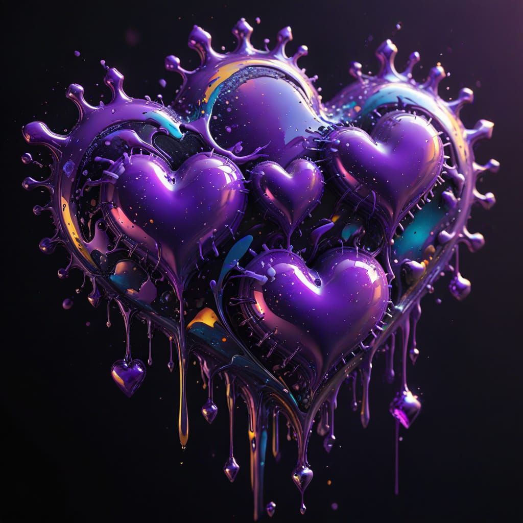 Glossy, Metallic Holographic Hearts and Stars in Dynamic Dig...