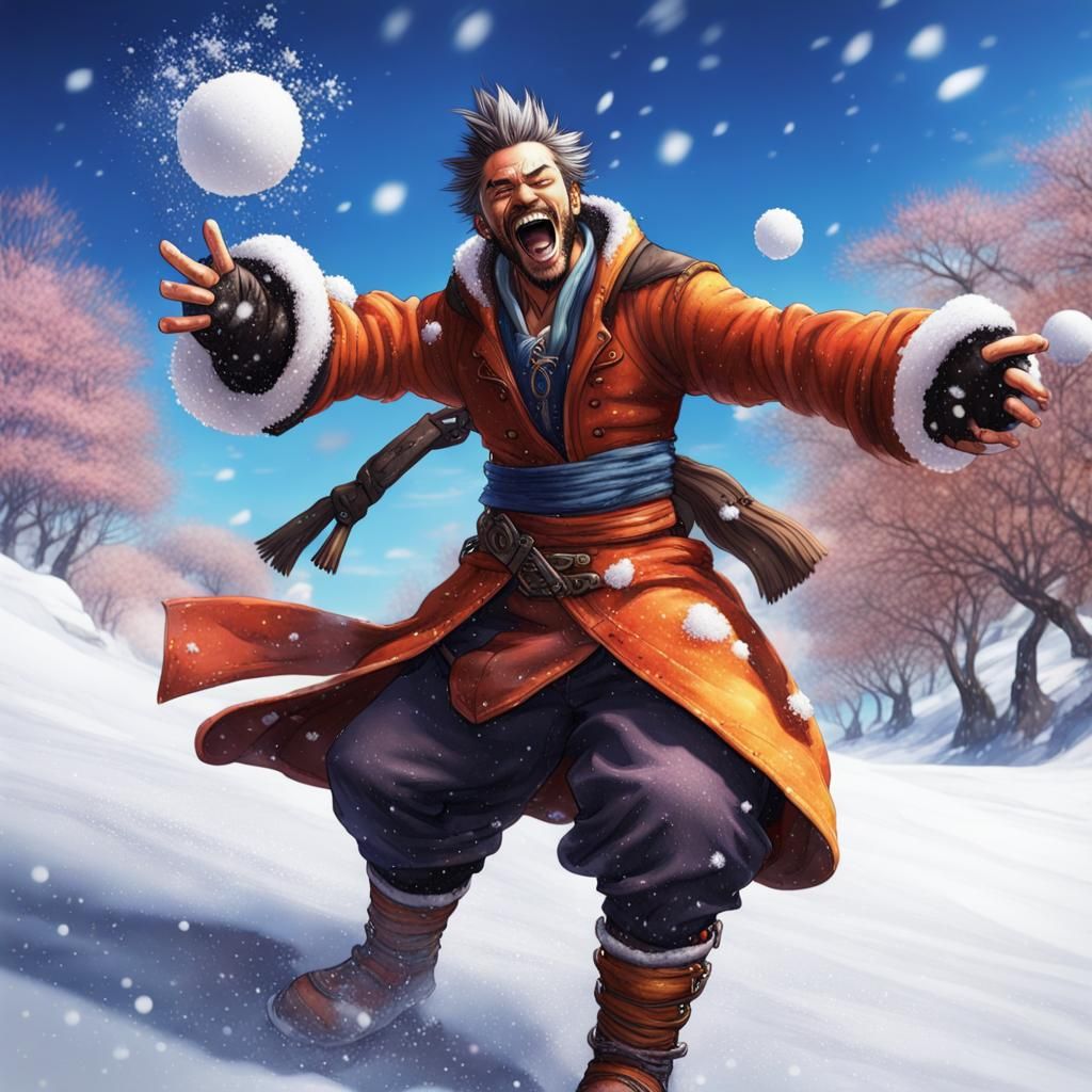 Auron and Jecht's Snowy Battle