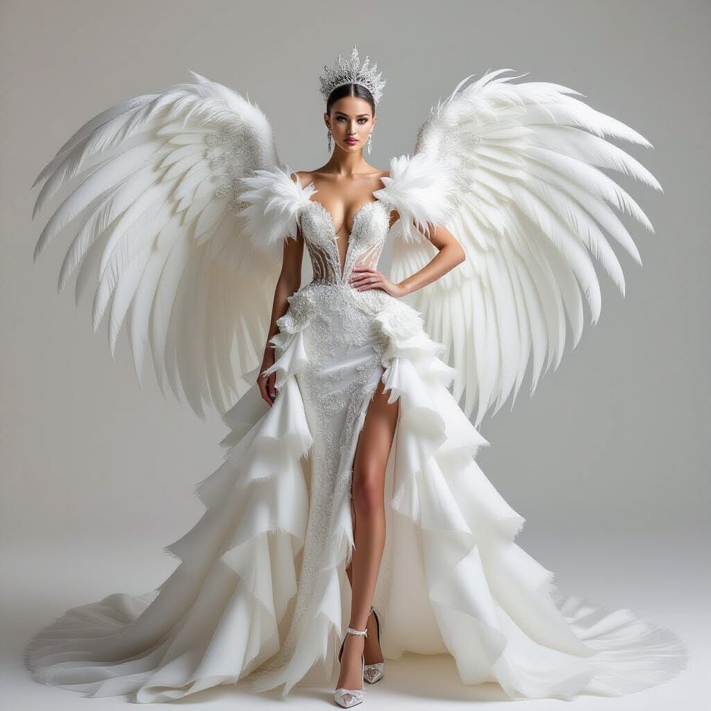Platinum Swan Bride Haute Couture Fashion Editorial
