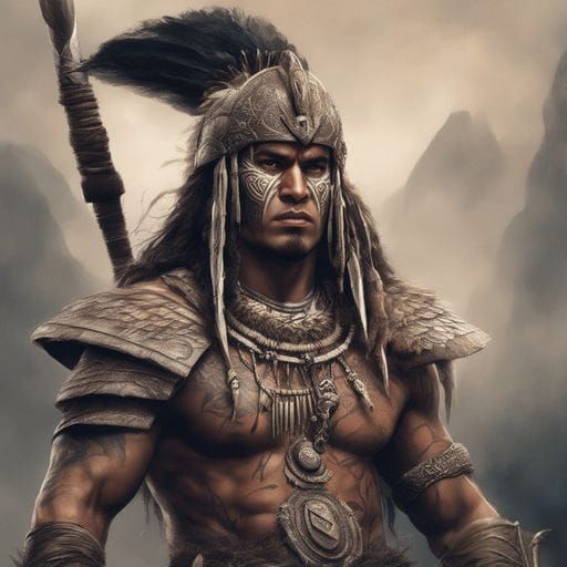 Detailed Realistic Maori Warrior Artwork