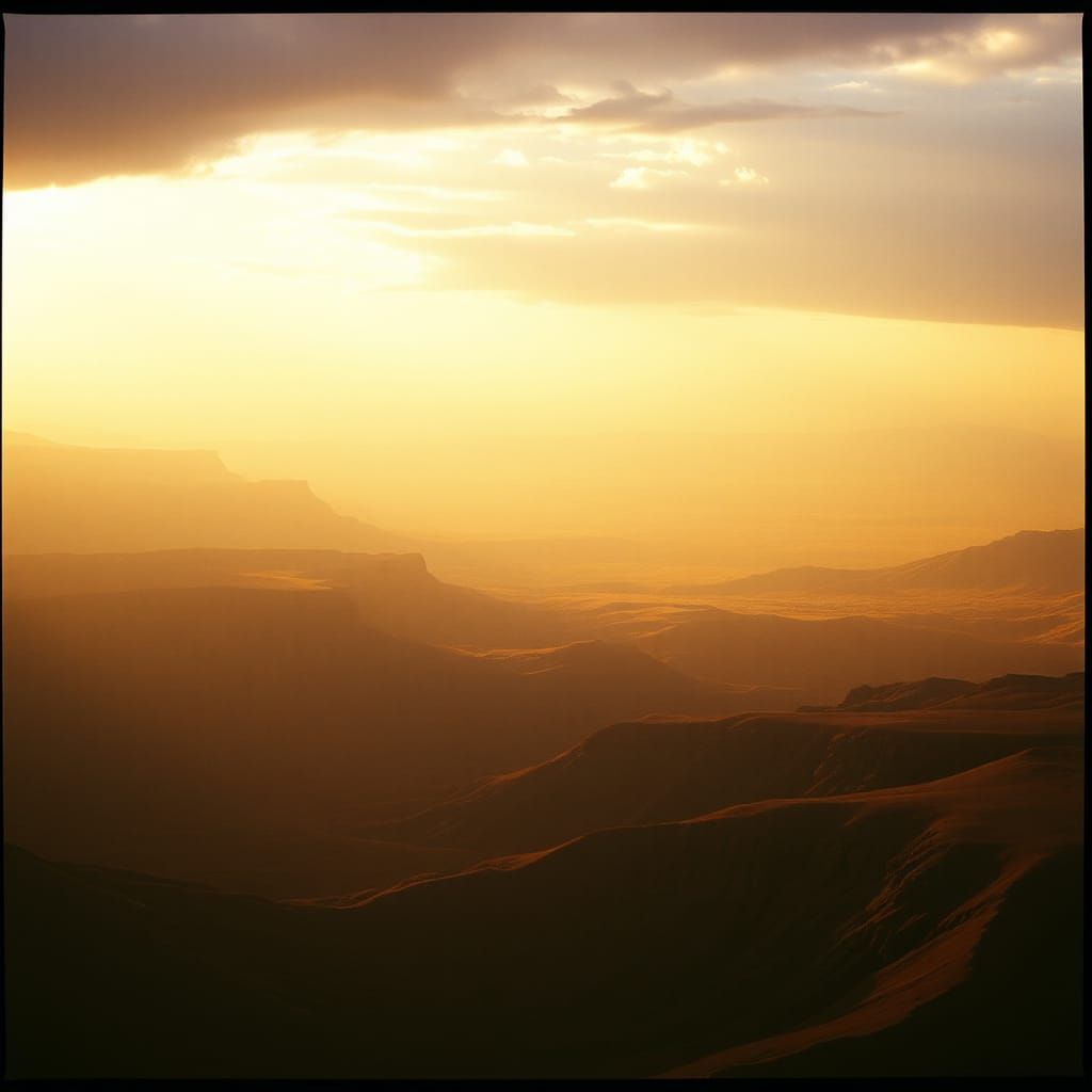 Sweeping Golden Landscape in Cinematic Style