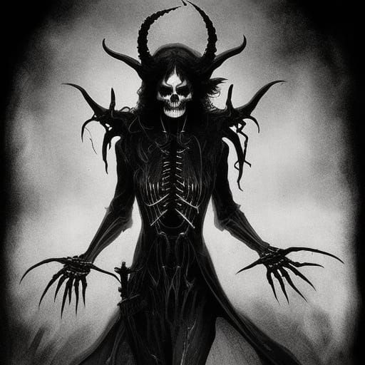 High Gothic Horror Demonic Skeleton