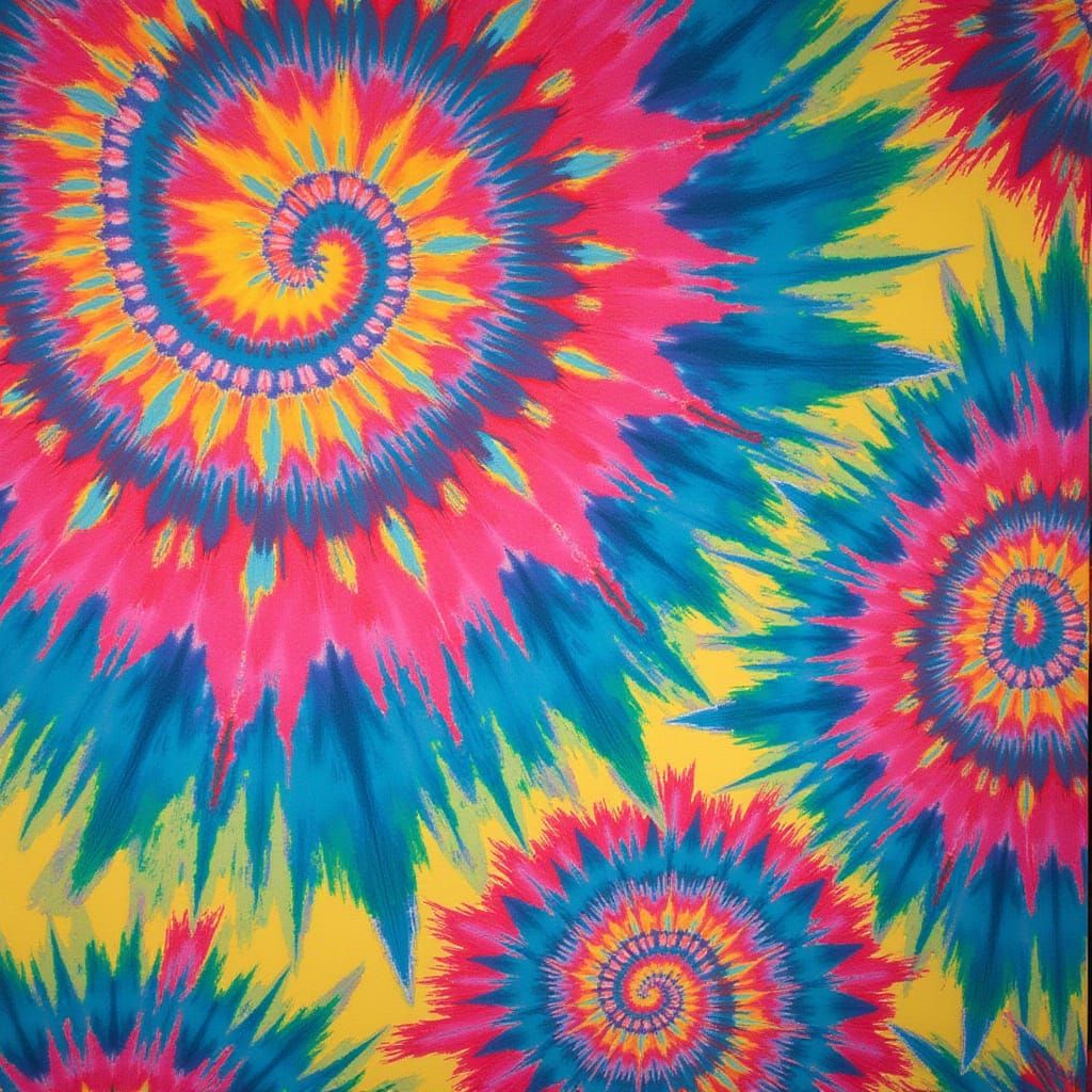 Psychedelic Tie Dye Art with Swirling Colors