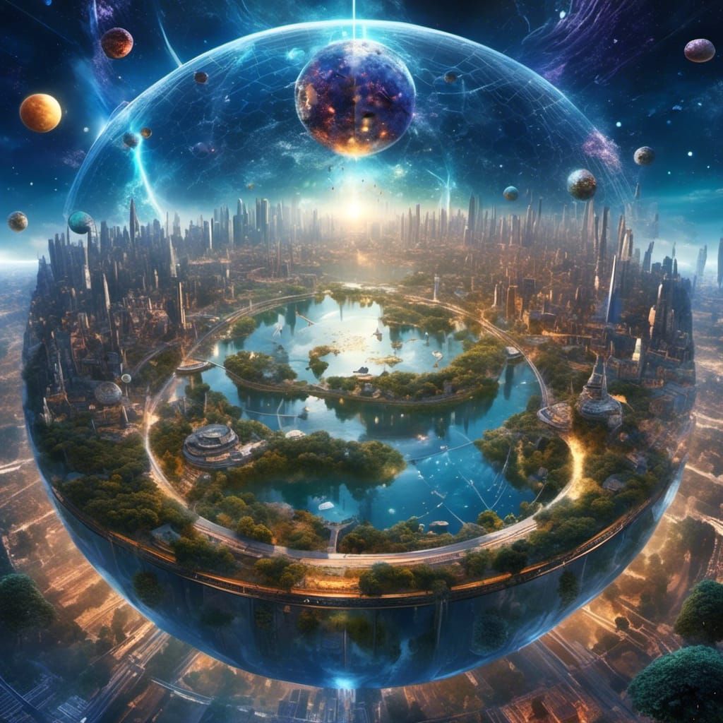 Dyson Sphere Reveals Magnetar Core with City Park