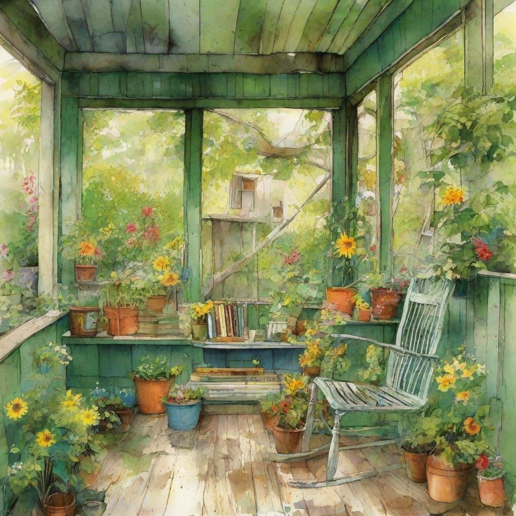 Vintage Green Cottage with Whimsical Details