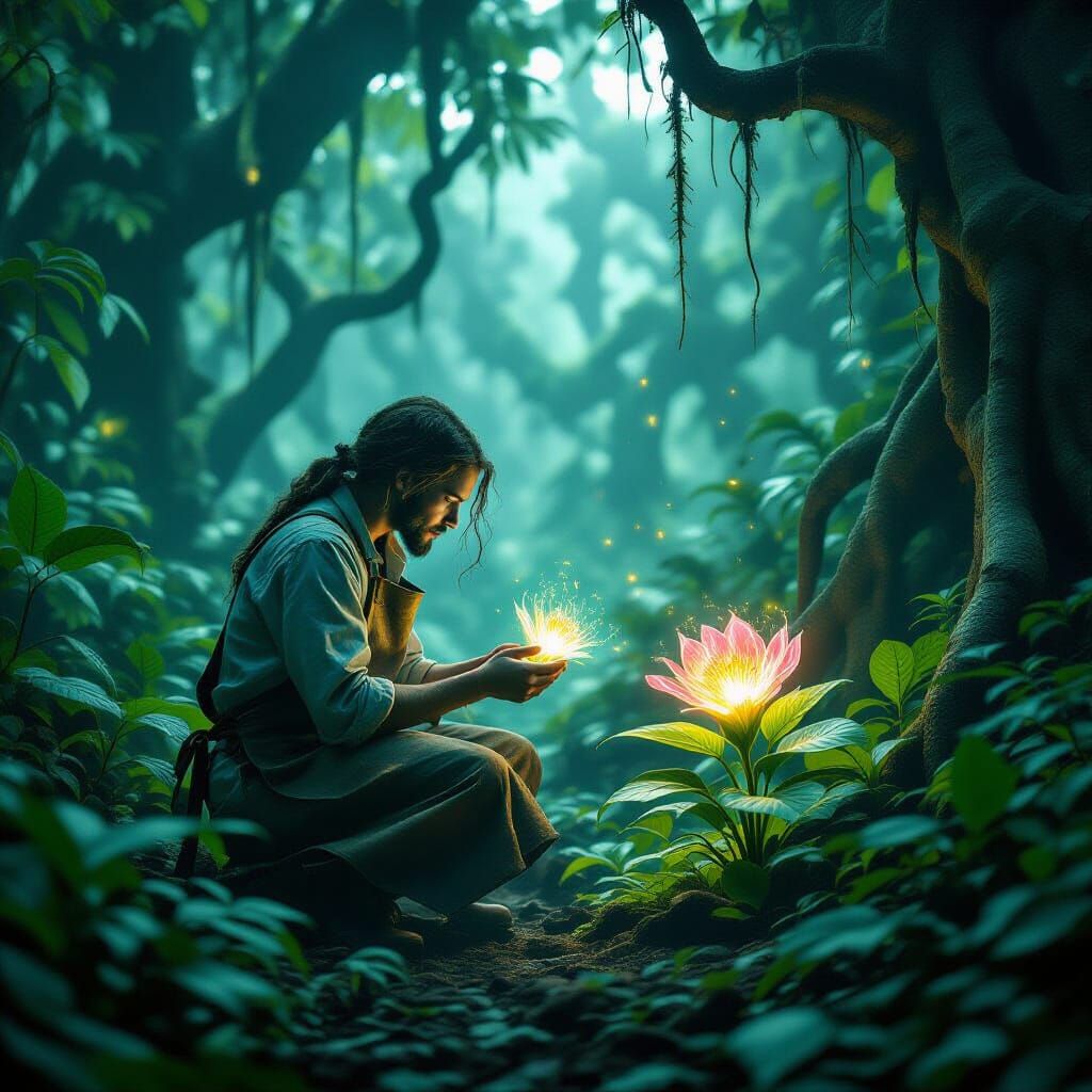 Botanist Explores Alien Jungle in Hyperrealistic Digital Pai...