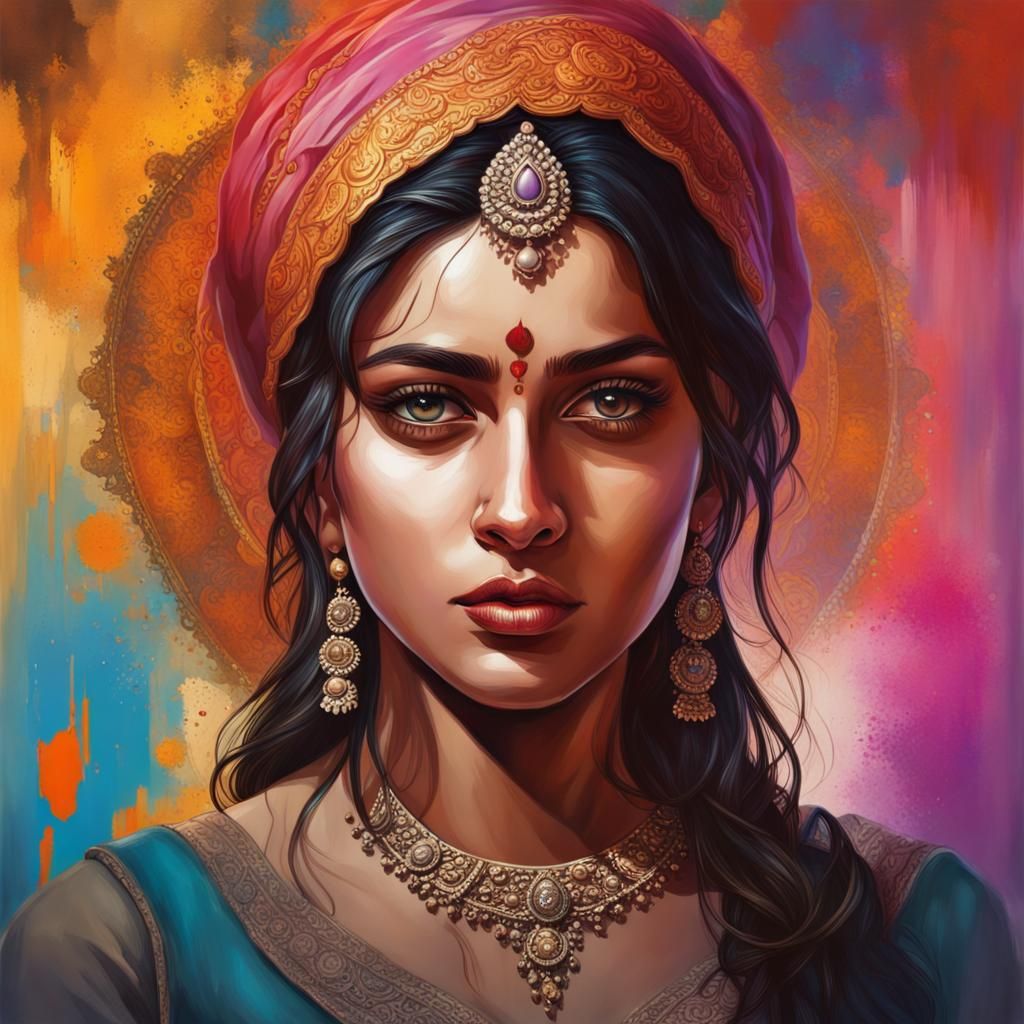Hyperrealistic Portrait of an Indian Person