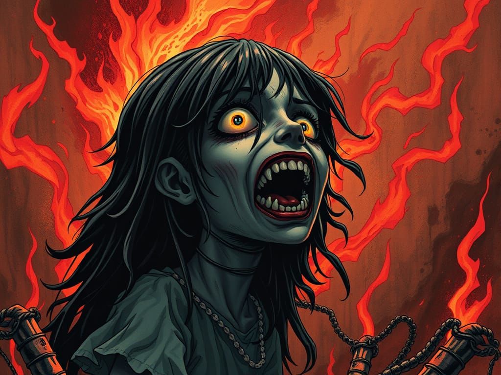 Dark Doll Horror in Blazing Flames