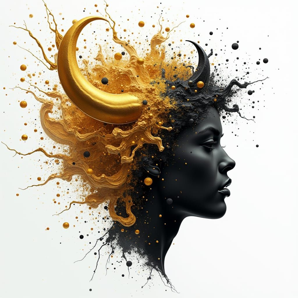 Opulent Gold and Black Khopesh Splash Art