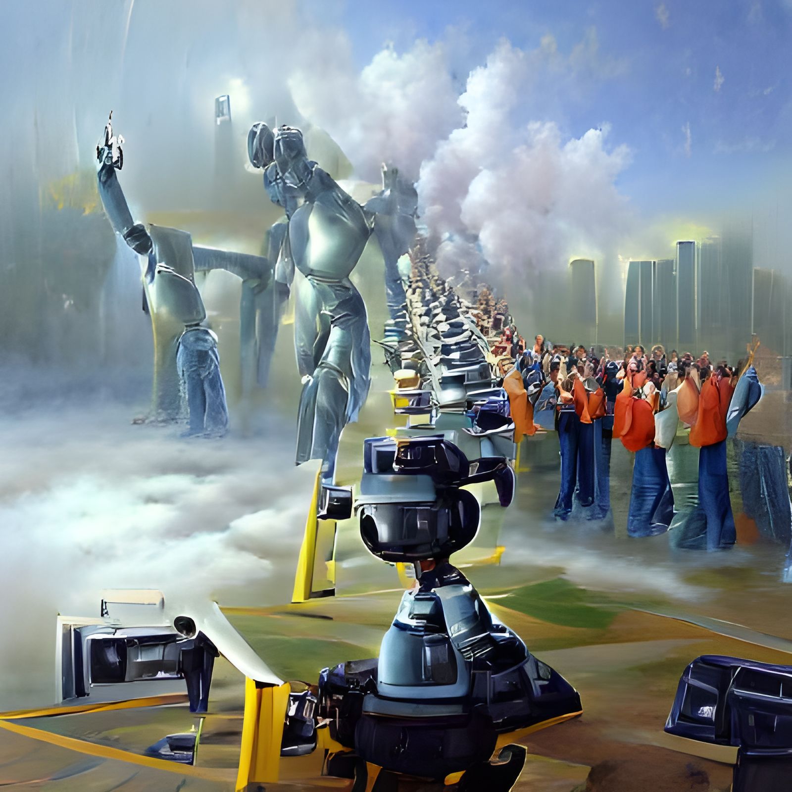 Robot Revolution as Oil Painting
