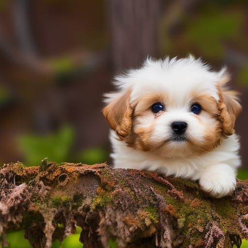 Cute Puppy with Bow Tie in Hyperrealistic Detail