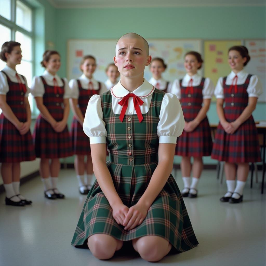 Emotional Classroom Scene in the Style of Wes Anderson