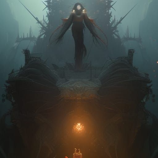 Epic Titans in Dark Fantasy Concept Art