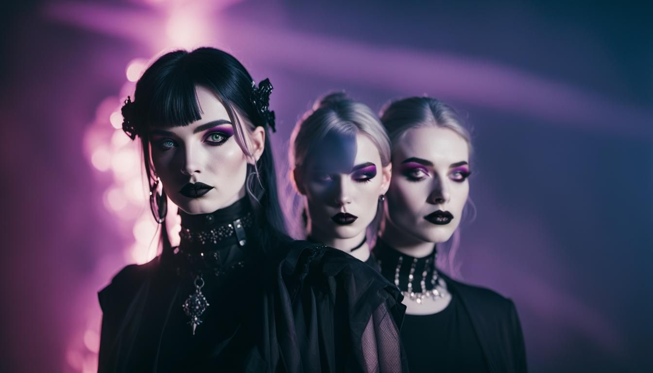 Ethereal 90s Goth Duo Captured in Dreamlike Surrealism