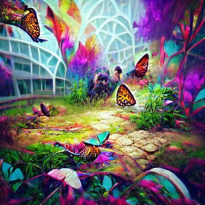 Psychedelic Butterfly Garden Concept Art in 8K