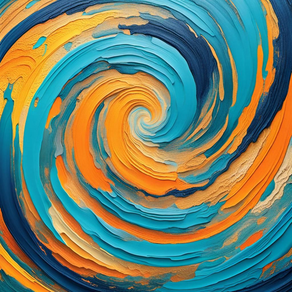 Abstract Expressionism: Sun Rises in a Swirling Vortex