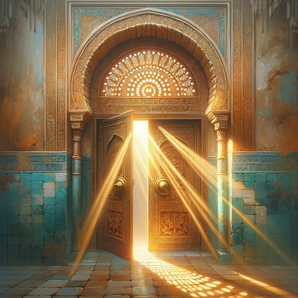 Sfaxian Heritage Door: Light and Poetic Atmosphere